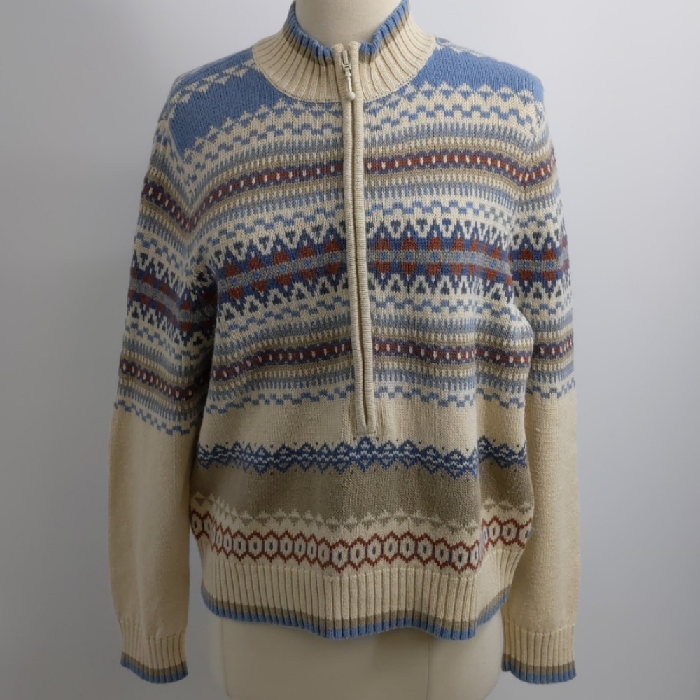 Woolrich ramie/cotton fairisle pullover-sz L